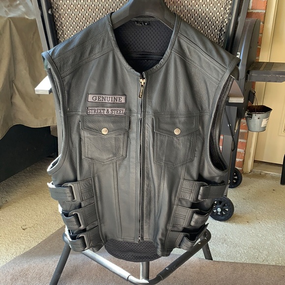 street and steel leather vest